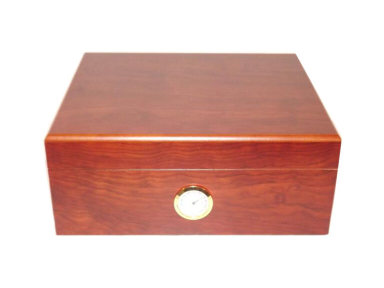 Humidor 50 szál szivar részére, cédrusfa szivar doboz, párásítóval, hygrométerrel - barna, Angelo