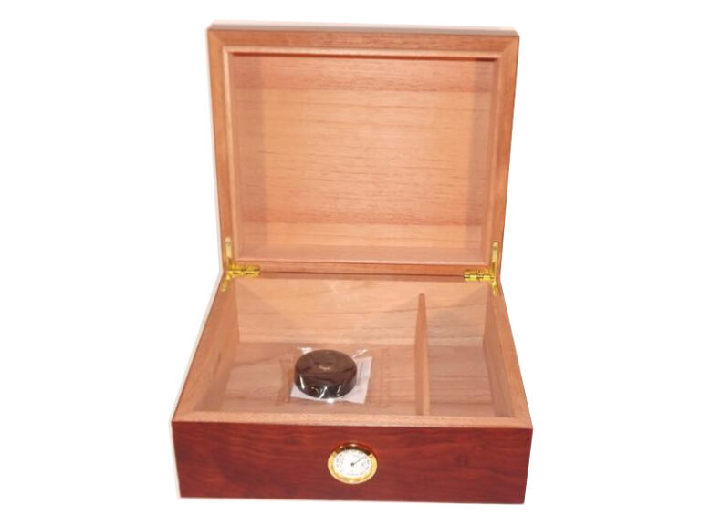 Humidor 50 szál szivar részére, cédrusfa szivar doboz, párásítóval, hygrométerrel - barna, Angelo - Image 2