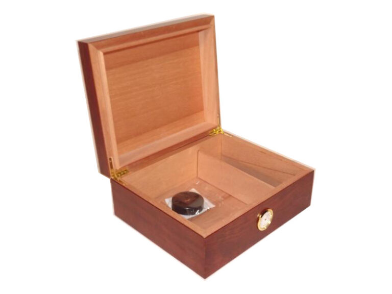 Humidor 50 szál szivar részére, cédrusfa szivar doboz, párásítóval, hygrométerrel - barna, Angelo - Image 3