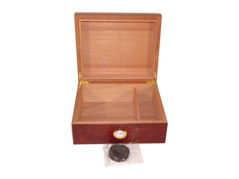 Humidor 50 szál szivar részére, cédrusfa szivar doboz, párásítóval, hygrométerrel - barna, Angelo - Image 4