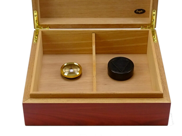Humidor 50 szál szivar részére, cédrusfa szivar doboz, párásítóval, hygrométerrel - bubingafa, Angelo - Image 3