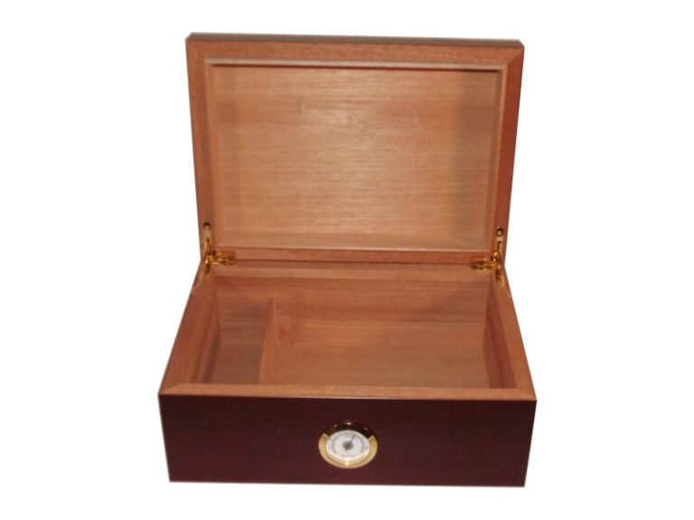 Humidor 50 szál szivar részére, cédrusfa szivar doboz, párásítóval, hygrométerrel - mahagóni, Angelo - Image 3