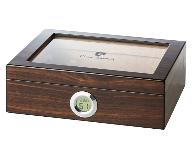Humidor 30 szál szivarnak, cédrusfa szivartartó, üvegtetős, barna + AJÁNDÉK szett! - Pierre Cardin - Image 4