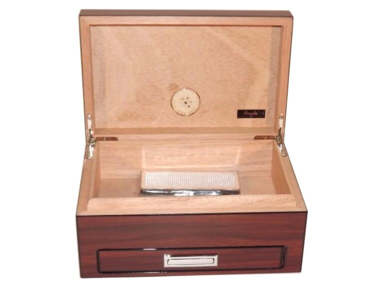 Humidor 10 szál szivar részére - barna, lakkozott + SZETT! - Image 5