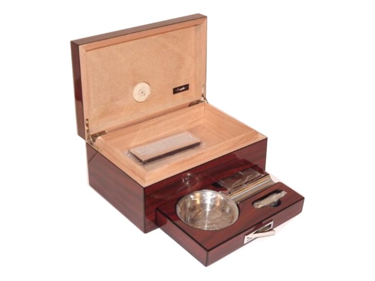 Humidor 10 szál szivar részére - barna, lakkozott + SZETT! - Image 4