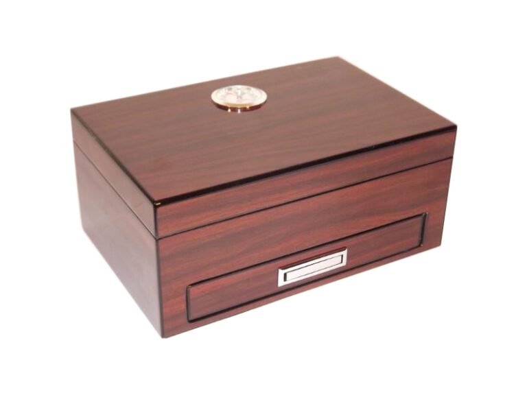 Humidor 10 szál szivar részére - barna, lakkozott + SZETT! - Image 3