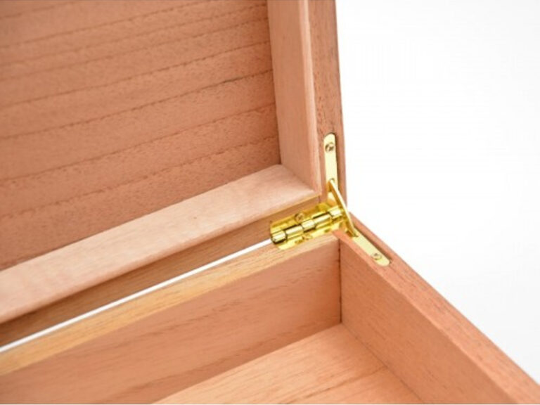 Humidor 30 szál szivarnak, cédrusfa szivar tároló doboz, külső hygrométerrel - gyökérmintás, barna színű, Angelo - Image 10