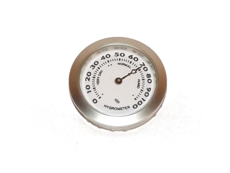 Humidor hygrométer - króm, kicsi (37mm)
