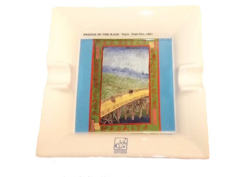 Szivar hamutartó - porcelán, Vincent Van Gogh "Híd az esőben"