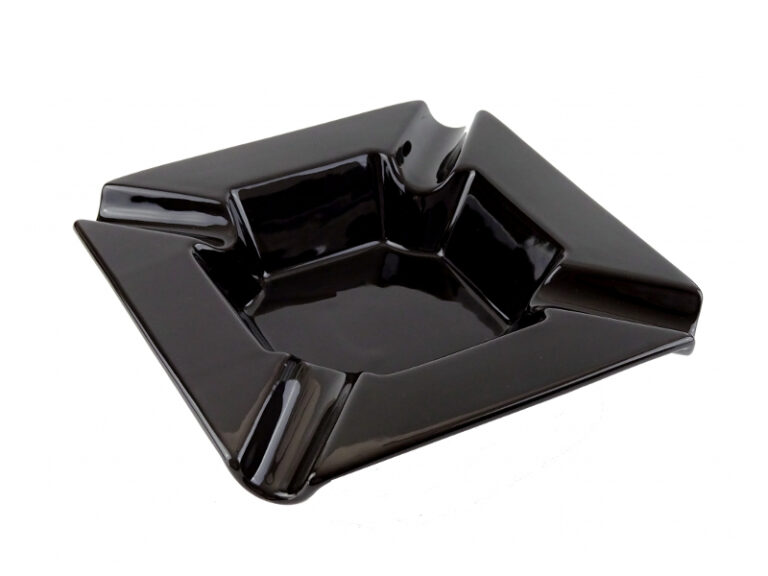 Szivar hamu tartó - nagy méretű, fekete porcelán - Image 2