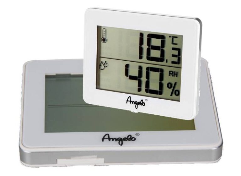 Szivar tartó dobozba digitális thermo-hygrométer - páratartalom és hőmérséklet mérő, fehér, Angelo (10x8cm)