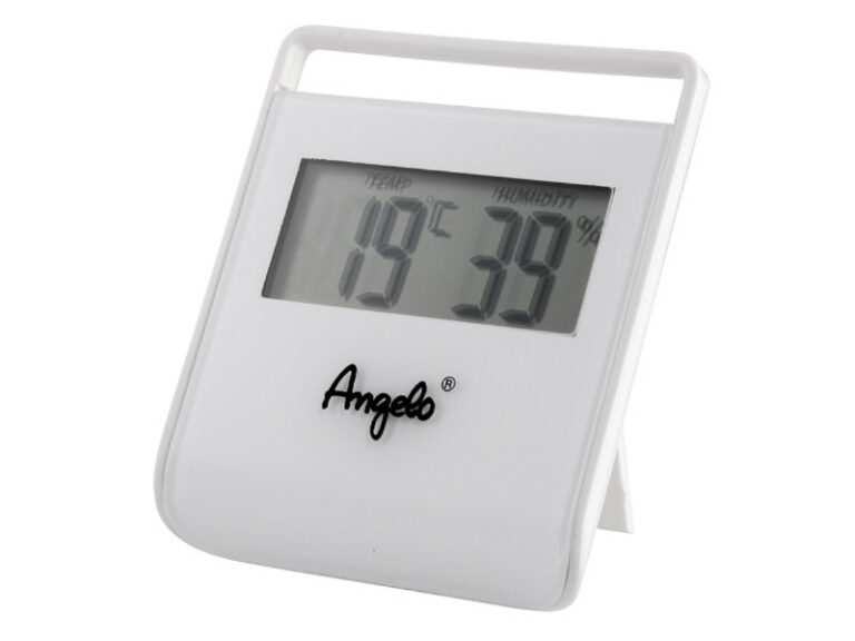 Szivar tartó dobozba digitális thermo-hygrométer - páratartalom és hőmérséklet mérő, fehér, Angelo (7x6cm)