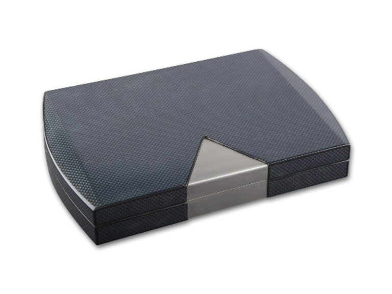 Utazó humidor - cédrusfa szivartartó doboz utazáshoz, párásítóval, carbon (24x19 cm) - Image 3